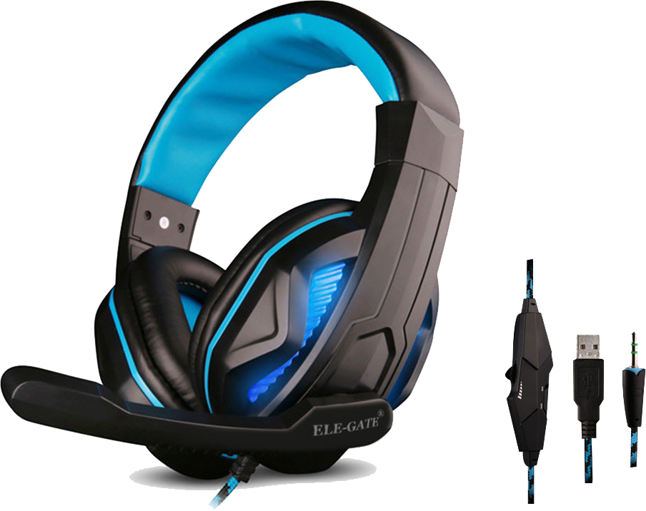 سماعة رأس سلكية من إيلي جيت، اضاءة RGB، موصل 3.5 مم، أسود، DM-X5