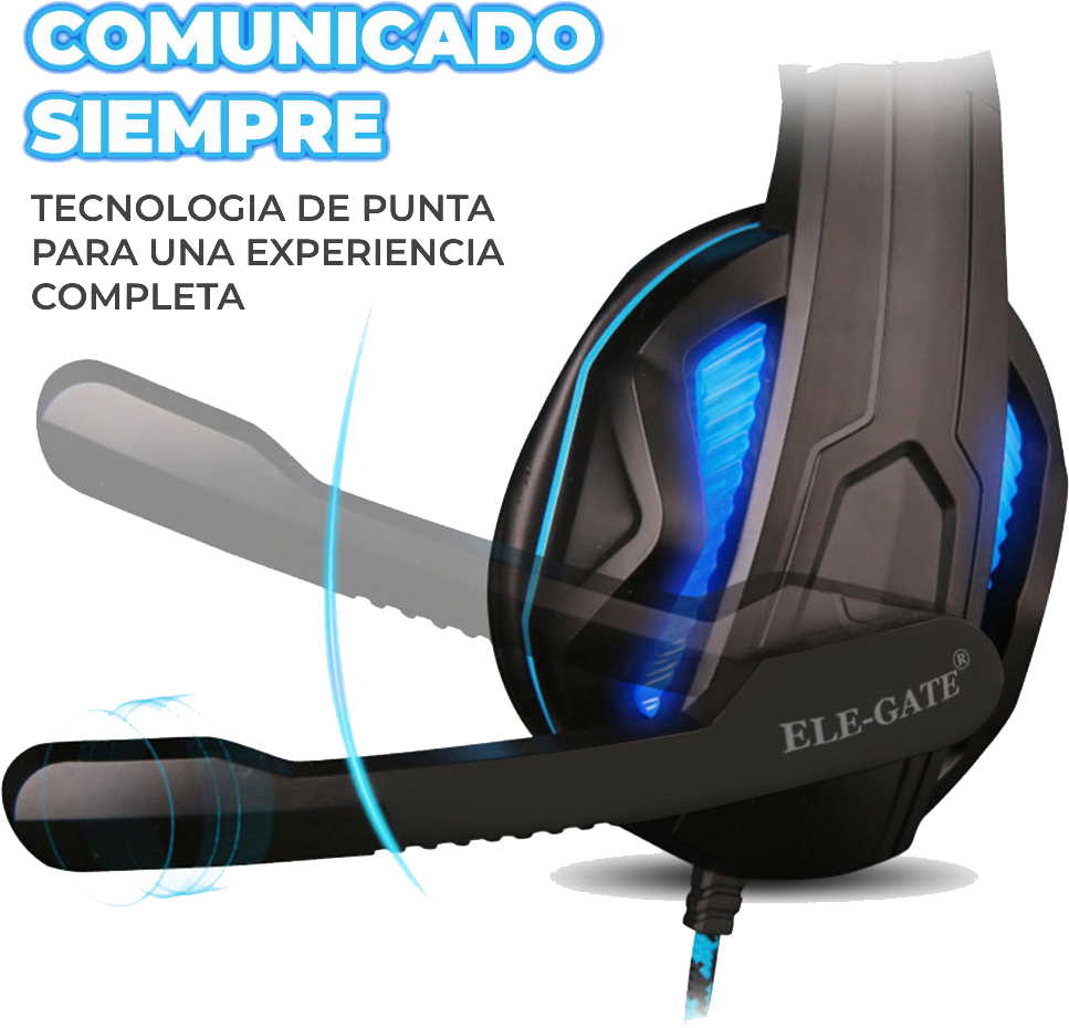 سماعة رأس سلكية من إيلي جيت، اضاءة RGB، موصل 3.5 مم، أسود، DM-X5