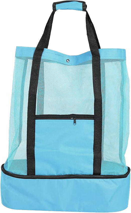 شنطة يد كبيرة للرحلات، 2 سوستة، جيب عازل للحرارة، ألوان متعددة، 2558