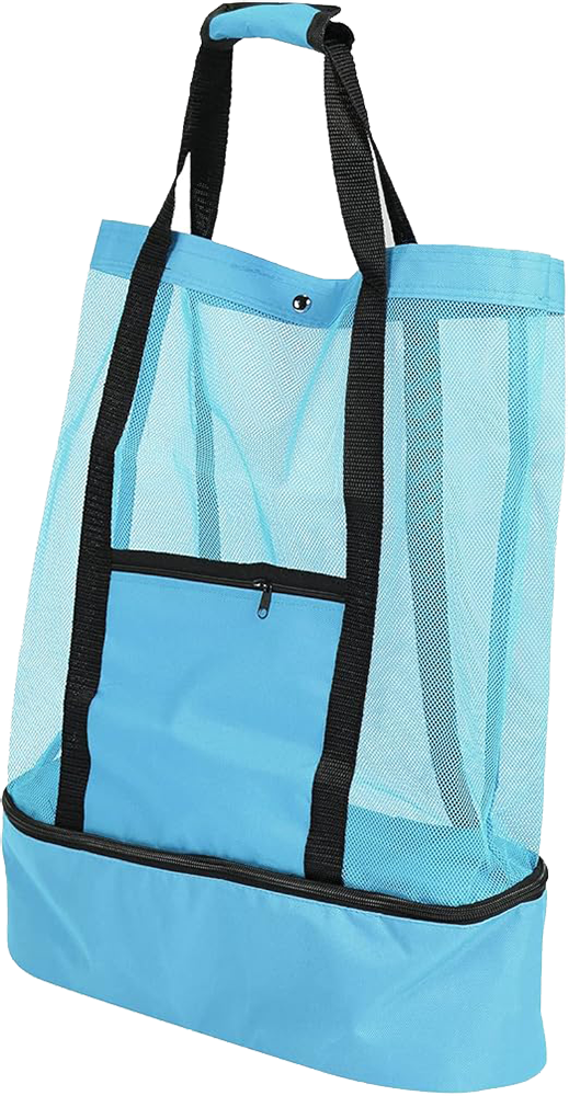 شنطة يد كبيرة للرحلات، 2 سوستة، جيب عازل للحرارة، ألوان متعددة، 2558