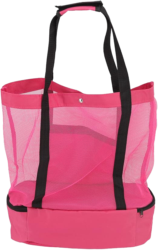 شنطة يد كبيرة للرحلات، 2 سوستة، جيب عازل للحرارة، ألوان متعددة، 2558