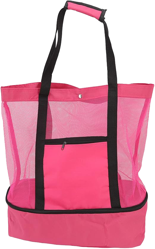 شنطة يد كبيرة للرحلات، 2 سوستة، جيب عازل للحرارة، ألوان متعددة، 2558