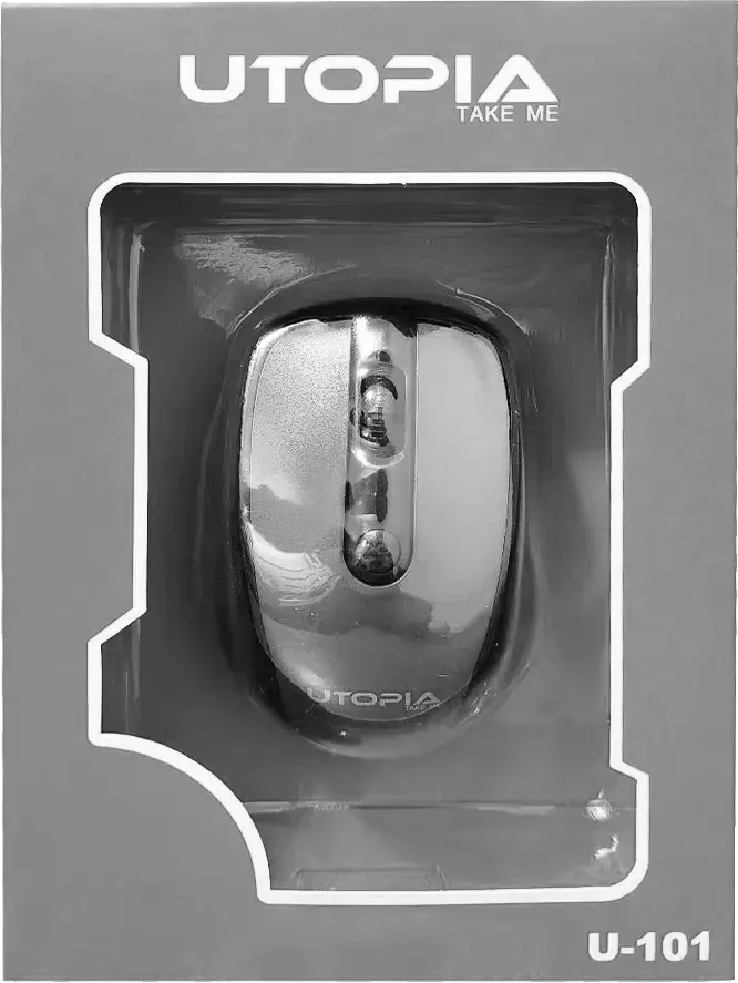 ماوس لاسلكي يوتوبيا، 1600 نقطة في البوصة، أسود*فضي، U-101