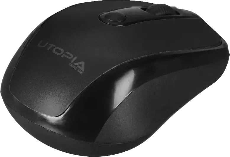 ماوس لاسلكي يوتوبيا، 1600 نقطة في البوصة، أسود U-101
