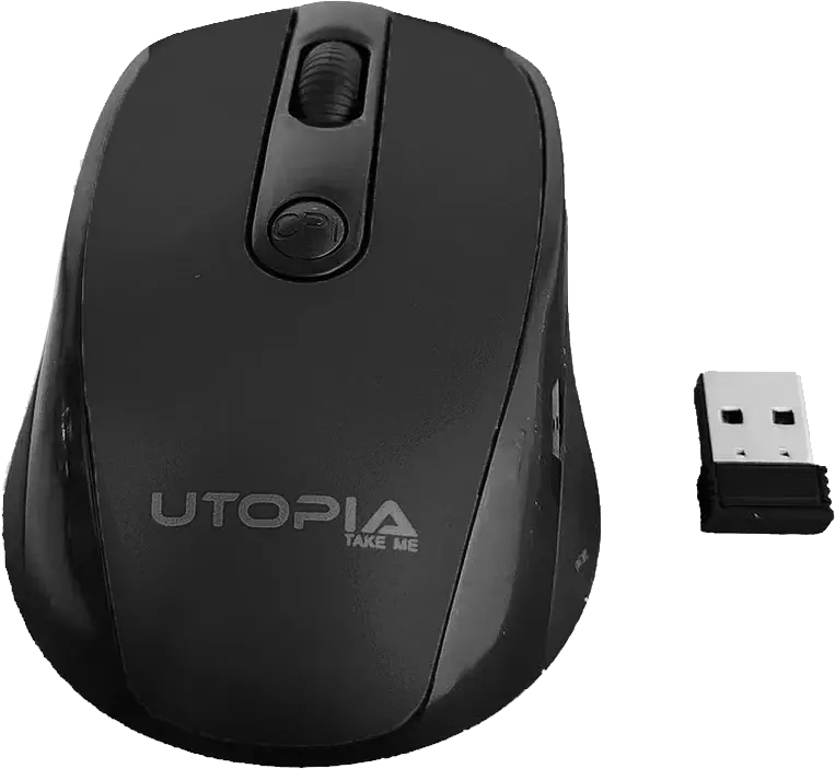 ماوس لاسلكي يوتوبيا، 1600 نقطة في البوصة، أسود U-101
