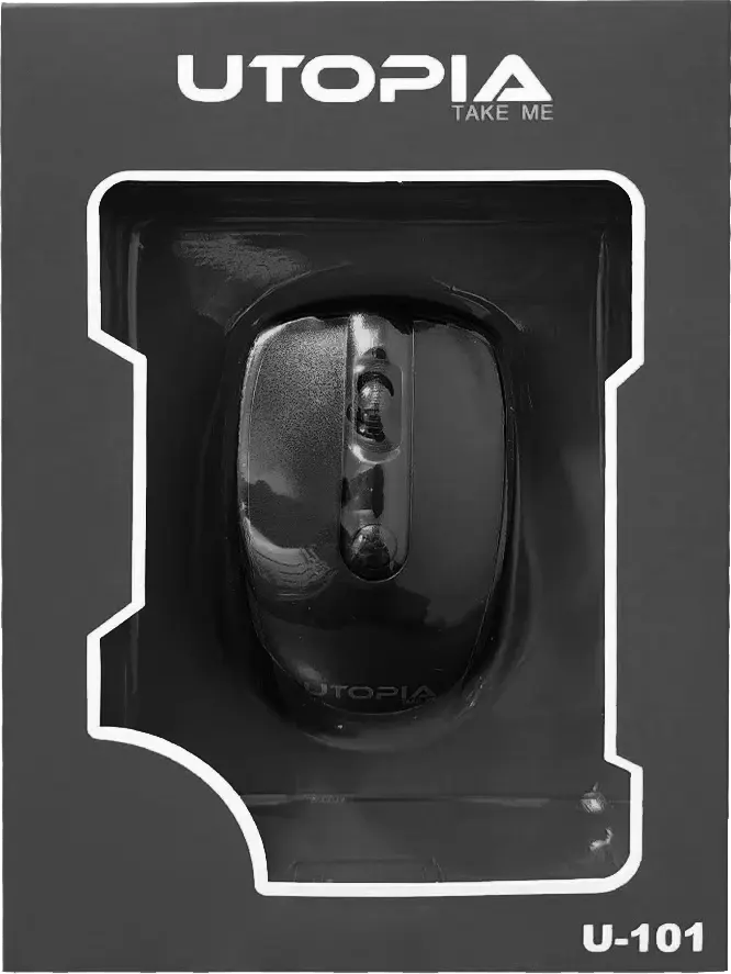 ماوس لاسلكي يوتوبيا، 1600 نقطة في البوصة، أسود U-101