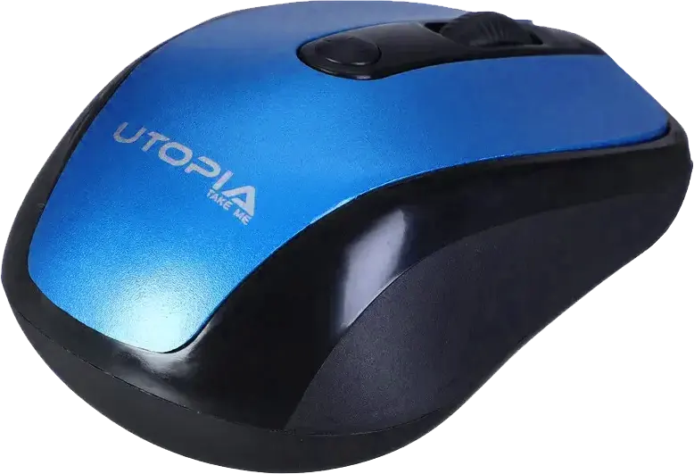 ماوس لاسلكي من يوتوبيا، 1600 نقطة في البوصة، 4 أزرار، أسود* أزرق،U-101