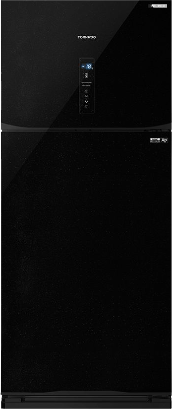 ثلاجة نوفروست تورنيدو، 396 لتر، 2 باب، انفرتر، شاشة ديجيتال led، أسود، RF-480ATV-BK