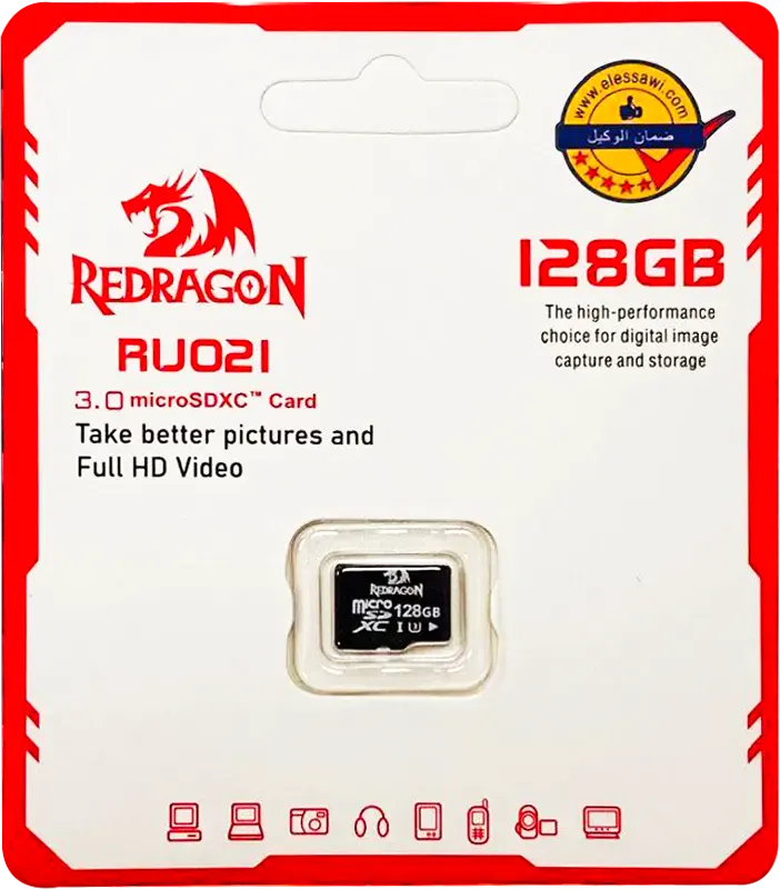 كارت ميموري مايكرو ريدراجون ، SDXC، بسعة 128 جيجابايت، لون اسود، موديل RU021A