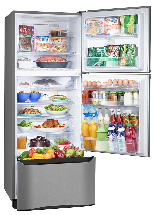 ثلاجة تورنيدو نوفروست ،351 لتر ، 3 باب ، انفرتر ، بلازما ، استانلس غامق ، RF-45FTV-DST