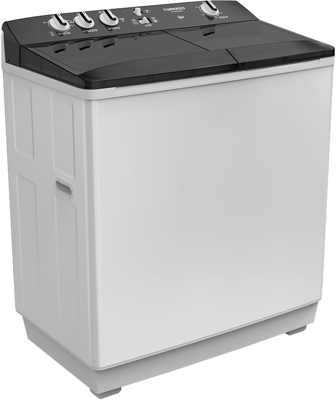 غسالة هاف اتوماتيك تورنيدو ، 10 كيلو، 1400 لفة في الدقيقة، 2 حوض، أبيض*أسود، TVH-HM10TS(WK)