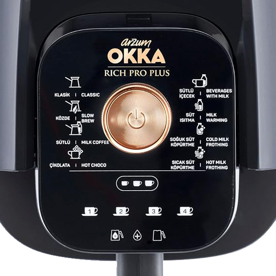 ماكينة تحضير قهوة تركي ريتش برو بلس من ارزوم اوكا، 700 وات، خزان مياه 1.3 لتر، لون اسود*نحاسي، OK0038-0400