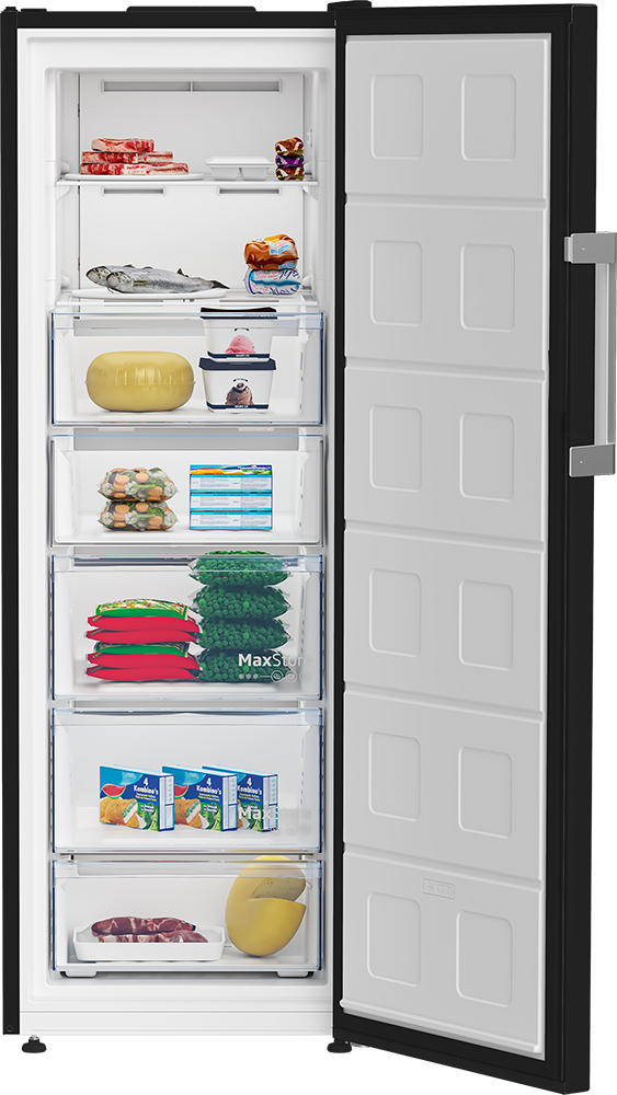 فريزر رأسي بيكو نوفروست ، 7 درج ، شاشة ديجيتال ، أسود ، صناعة تركى ، B3RFNE294XB