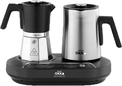 ماكينة تحضير قهوة تركي ارزوم اوكا ريتش موكا بوت، 1350 وات، 5 فنجان، مؤشر ليد، فضي، OK0027