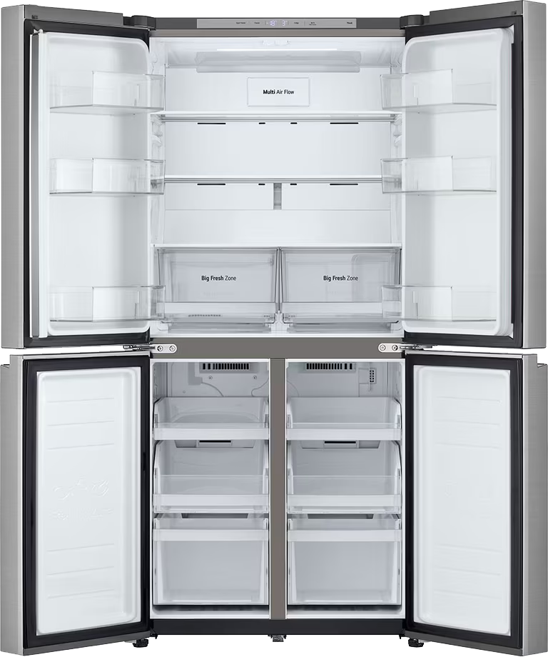 ثلاجة ال جي نوفروست، 530 لتر، 4 باب، واي فاي، انفرتر، استانلس، GC-B22FFLZB