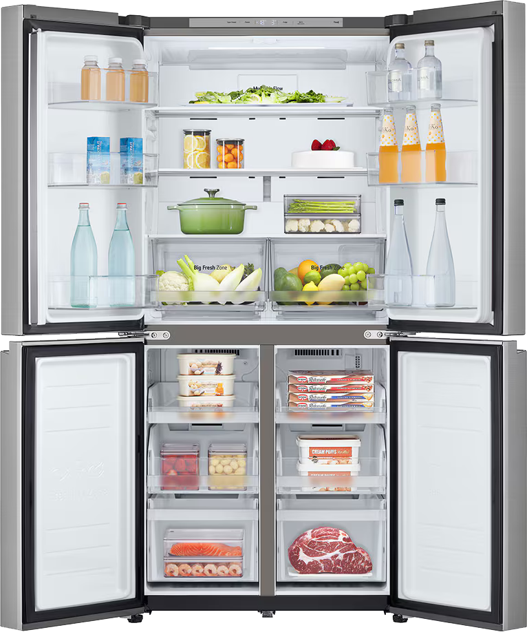ثلاجة ال جي نوفروست، 530 لتر، 4 باب، واي فاي، انفرتر، استانلس، GC-B22FFLZB