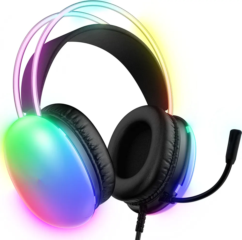 سماعة رأس سلكية للألعاب من سبارك، ميكروفون مدمج، منفذ USB ومقبس صوت 3.5 ملم، أسود، H105