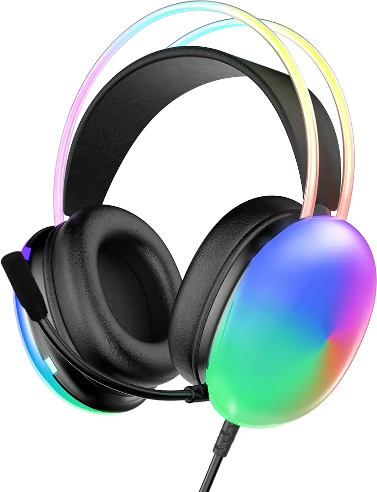 سماعة رأس سلكية للألعاب من سبارك، ميكروفون مدمج، منفذ USB ومقبس صوت 3.5 ملم، أسود، H105