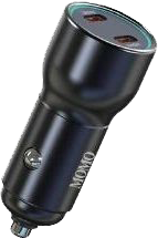 شاحن سيارة سريع مومو ميني تربو ، 60 وات، منفذين usb 3.0، أسود، MO-055502