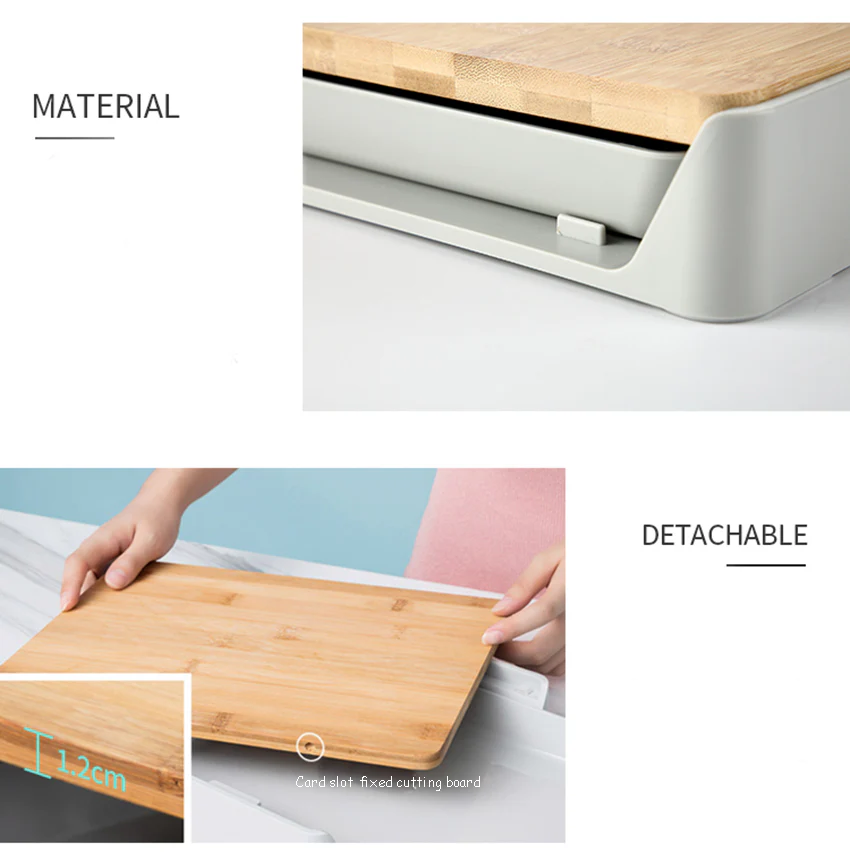 لوح تقطيع مع درج، 2 في 1، خشب ، 1842