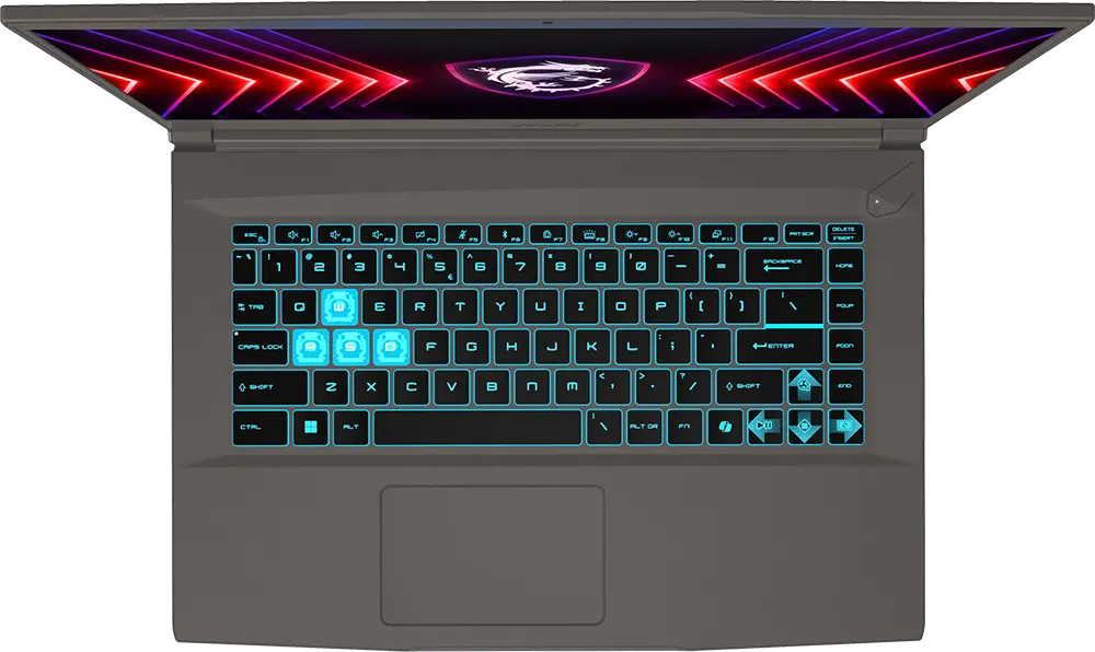 لابتوب msi Thin A15 B7VE-423XEG، معالج AMD Ryzen™ 7- 7735HS، رامات 16 جيجابايت ، هارد ديسك 512 جيجابايت SSD، كارت شاشة NVIDIA® GeForce RTX ™ 4050 سعة 6 جيجابايت GDDR6، شاشة 15.6 بوصة FHD، دوس، رمادي