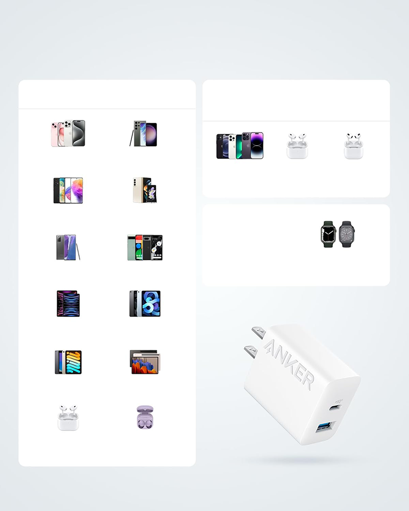 Anker nono Charger, 20W, 2-Port Charging, White, A2348621