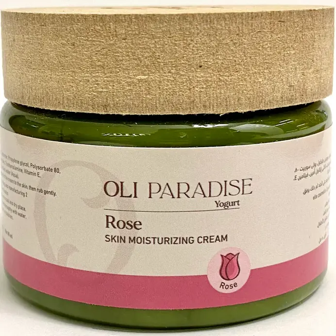 كريم الزبادي اولي باراديس كريم مرطب للبشرة بالورد، 80 مل.