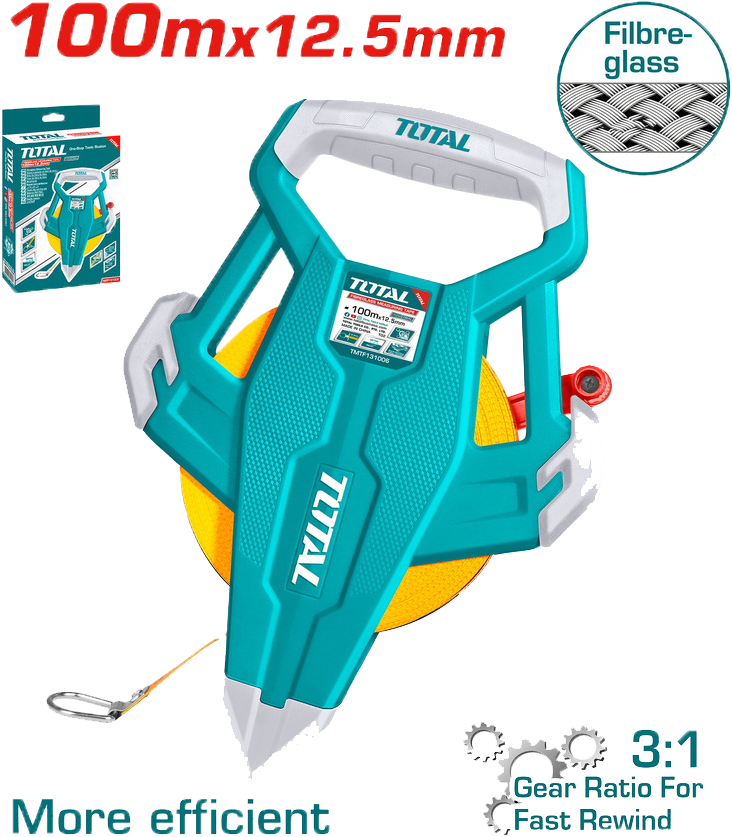 متر قياس توتال تولز، فايبر جلاس، 100 متر ، TMTF131006