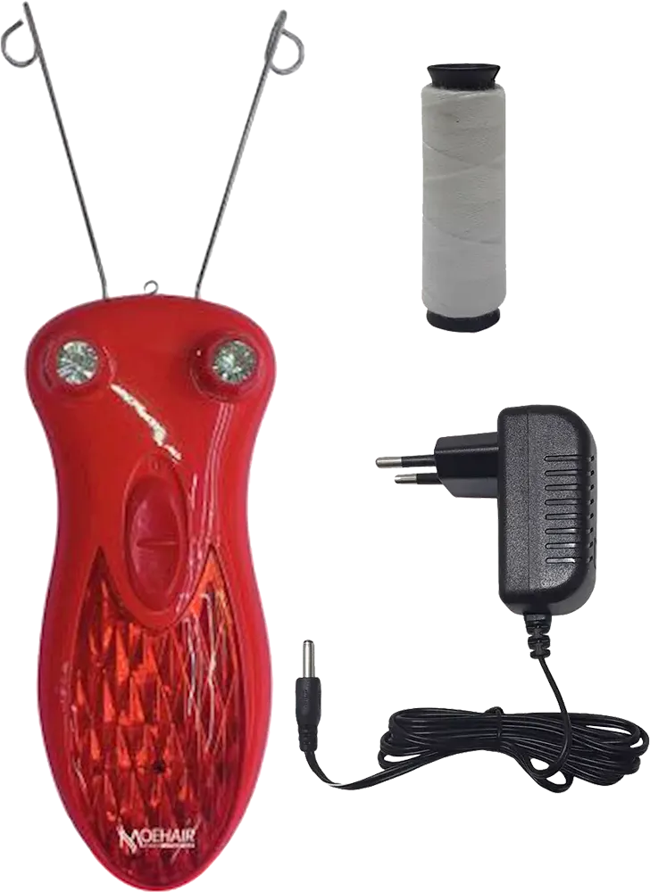 ماكينة ازالة شعر كهربائية موهير بالخيط ، لون أحمر، موديل MO-9051