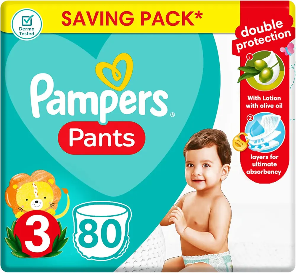 حفاضات بامبرز بانتس للاطفال مقاس 3 ،80 حفاضة