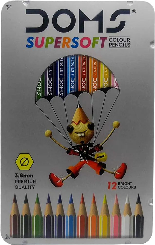 علبة ألوان  خشب  دومز ، مجموعة  12  لون ، ألوان متعدد ة