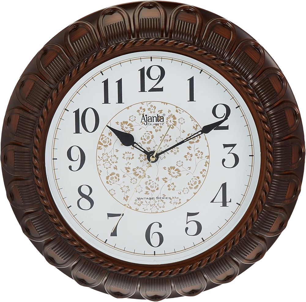 ساعة حائط اجانتا هندي ، تعمل بالبطارية ، متعددة الألوان ، موديل 7077