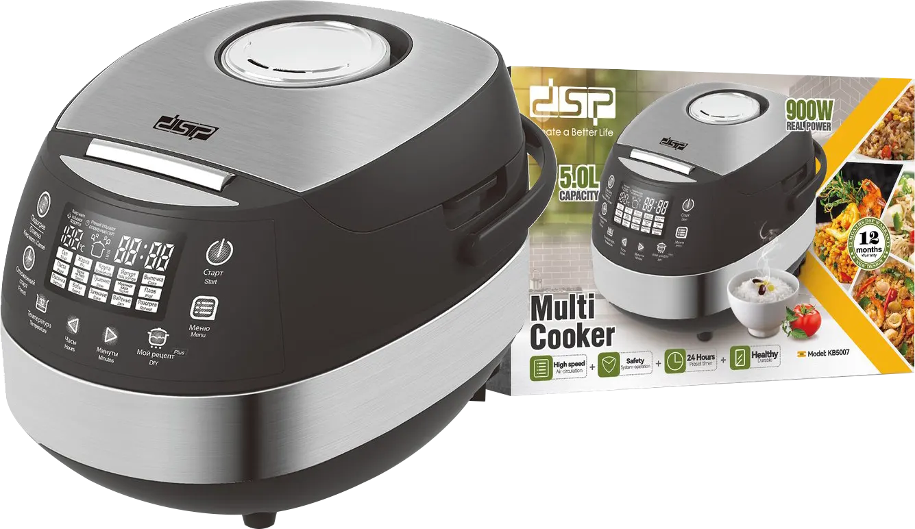 حلة أرز كهربائية دي اس بي، 5 لتر،900 وات، أسود، KB5007