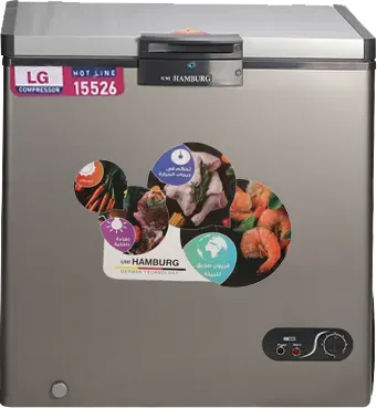 ديب فريزر افقي هامبورج ديفروست، ستانلس داخلى، موتور ال جى، فضي، CF270 SS