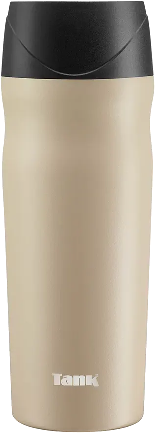 مج حراري تانك استانلس ستيل، زرار امان، 450 مللي، لون بيج