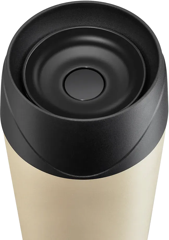 مج حراري تانك استانلس ستيل، زرار امان، 450 مللي، لون بيج