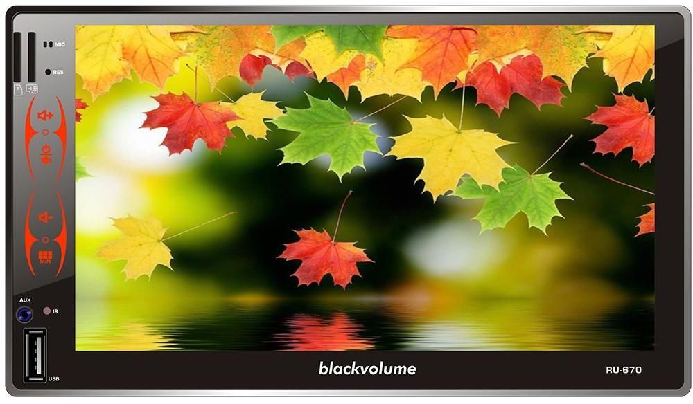 كاسيت شاشة للسيارة من بلاك فوليوم إل سي دي، منفذ يو إس بي وأيه يو إكس وبلوتوث، أسود   RU-670