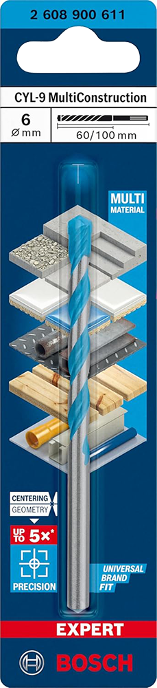 بنطة تخريم متعددة الاستخدام بوش، 6 مللي ، CYL-9