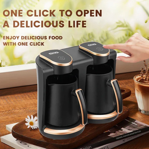 ماكينة صنع قهوة تركي دي اس بي ، 2 كوب ، 400+400 وات، أسود، KA3049