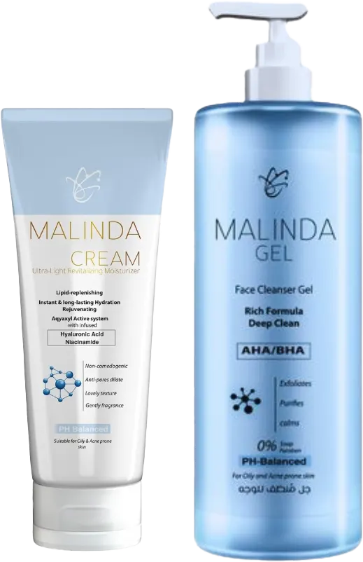 مجموعة كريم مرطب للبشره، 120 مل وغسول جل للبشرة من بلوبيل، 250 مل