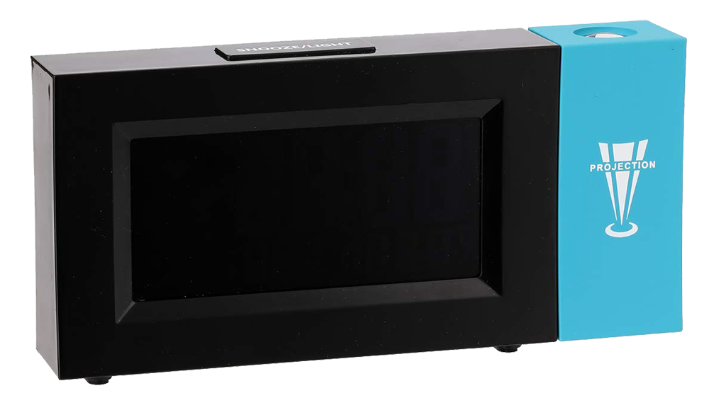 ساعة ديجيتال بإضاءة خلفية وعرض توقعات الطقس ، عرض بروجيكتور ، أسود ، موديل 8290