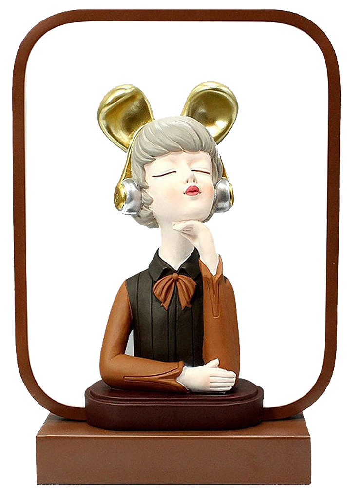 ديكور منزلي ومكتبي شكل فتاة ، بإضاءة صفراء دافئة ، مقاس كبير ، موديل 016-9