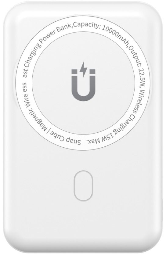 باور بانك لاسلكي ويوو سناب كيوب، 10000 مللي أمبير، شحن سلكي 22.5 وات، شحن لاسلكي 15وات، 2 منفذ ، أبيض، SC10000WHT