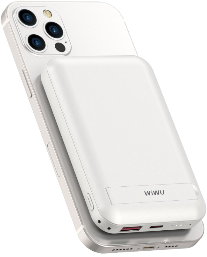 باور بانك لاسلكي ويوو سناب كيوب، 10000 مللي أمبير، شحن سلكي 22.5 وات، شحن لاسلكي 15وات، 2 منفذ ، أبيض، SC10000WHT