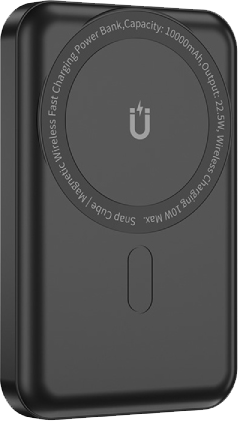 باور بانك لاسلكي ويوو سناب كيوب، 10000 مللي أمبير، شحن سلكي 22.5 وات، شحن لاسلكي 15وات، 2 منفذ ، أسود، SC10000WHT