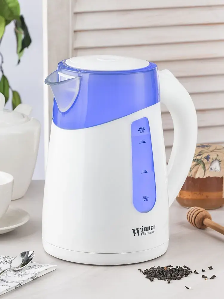 غلاية مياه بلاستيك وينر 1.7 لتر، 2200 وات، ابيض، WR-148EKP