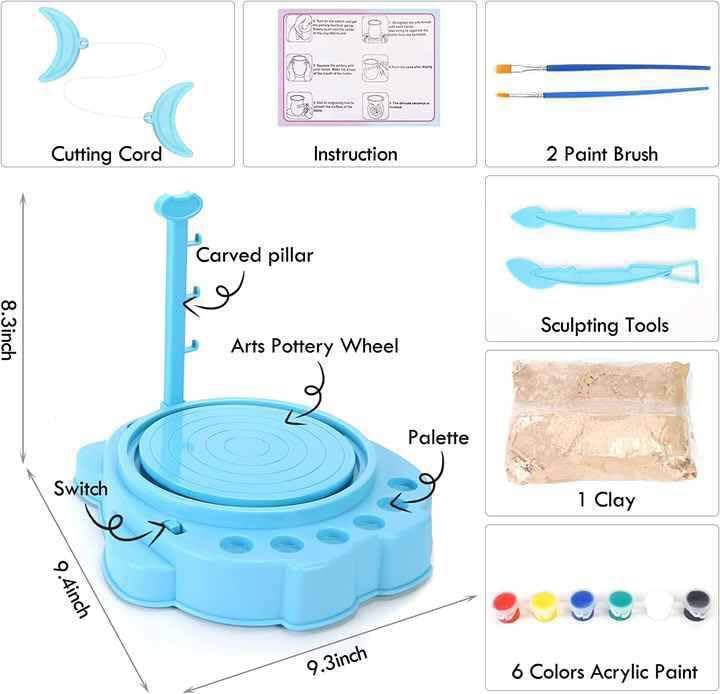 Pottery Making machine game for Kids, with Clay and Coloring Tools, 2629-T27A