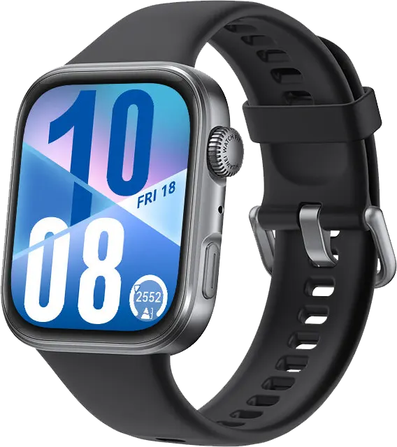 ساعة هواوي فيت 4 الذكية، شاشة أموليد مقاس 1.82 بوصة، حزام مطاطي فلوري، مقاومة للماء، لون أسود ،SYA-B09