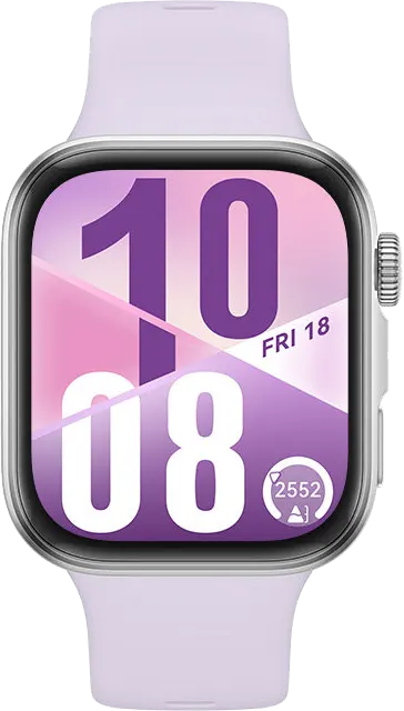 ساعة هواوي فيت 4 الذكية، شاشة أموليد مقاس 1.82 بوصة، حزام مطاطي فلوري، مقاومة للماء، لون بنفسجي ،SYA-B09