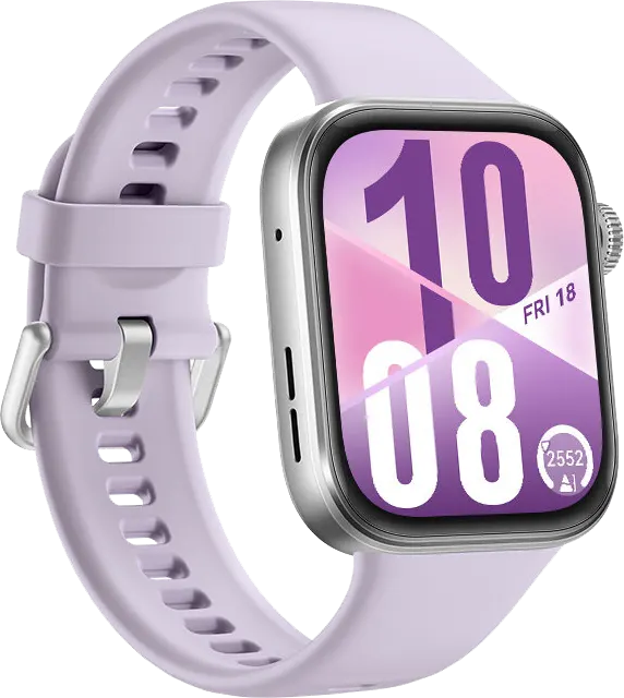 ساعة هواوي فيت 4 الذكية، شاشة أموليد مقاس 1.82 بوصة، حزام مطاطي فلوري، مقاومة للماء، لون بنفسجي ،SYA-B09